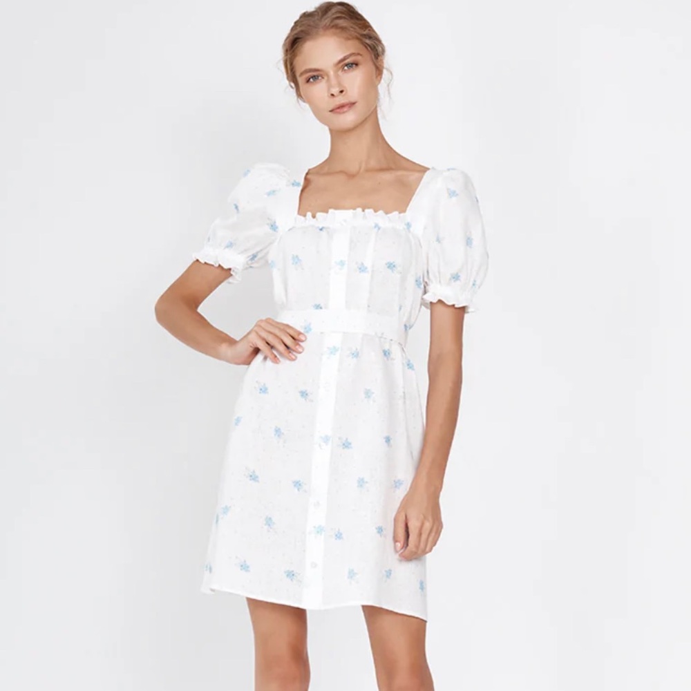 SLEEPER Brigitte Linen Mini Dress (NWT)